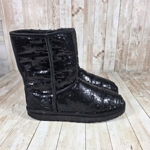 UGG Australia Sequin Boots Winter Sparkly Warm‎ Fashion Boots US 8